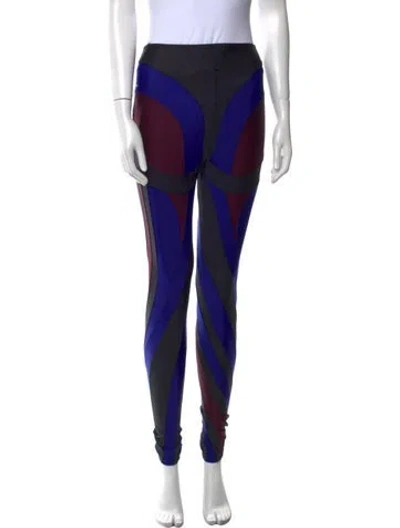 Pre-owned Mugler Colorblock Pattern Skinny Leg Pants In Black