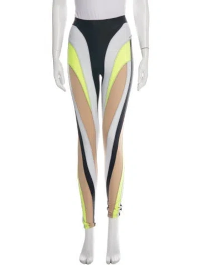Pre-owned Mugler Colorblock Pattern Skinny Leg Pants In Black