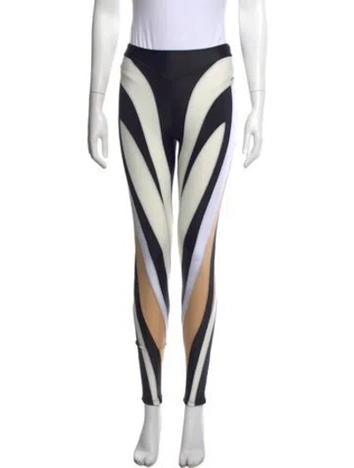 Pre-owned Mugler Colorblock Pattern Skinny Leg Pants In Black
