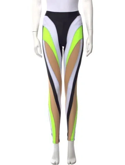 Pre-owned Mugler Colorblock Pattern Skinny Leg Pants In Black
