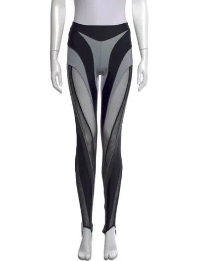 Pre-owned Mugler Colorblock Pattern Skinny Leg Pants In Black
