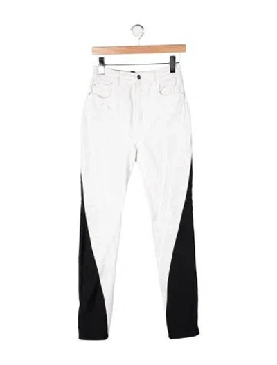 Pre-owned Mugler Colorblock Pattern Skinny Leg Pants In Neutral