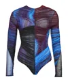 Mugler Colorful Long Sleeve Jumpsuit In Multi