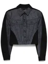 Mugler Two-color Denim Outer Jacket In Blue