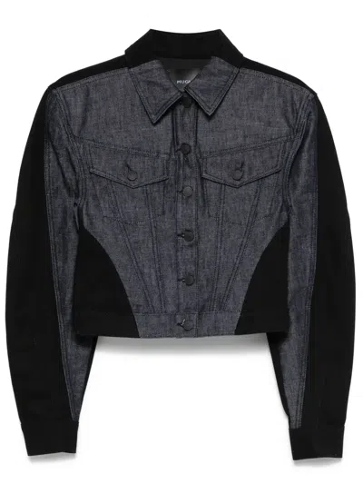 MUGLER COLOUR-BLOCK DENIM JACKET