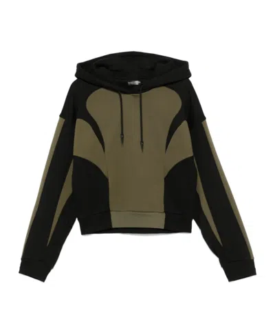 Mugler Colourblock Hoodie In Black
