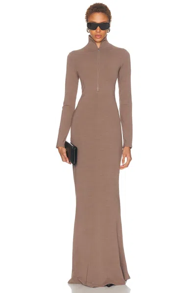 Mugler Column Jersey Dress In Transparent