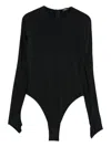 Mugler Concealed Long-sleeve Bodysuit In Black