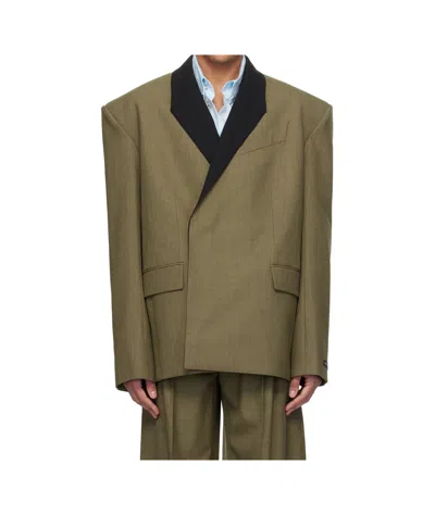 MUGLER CONTRAST-LAPELS BLAZER