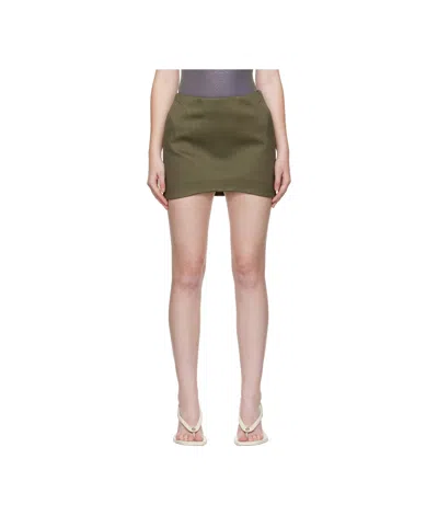 Mugler Corset-detailing Skirt In Brown