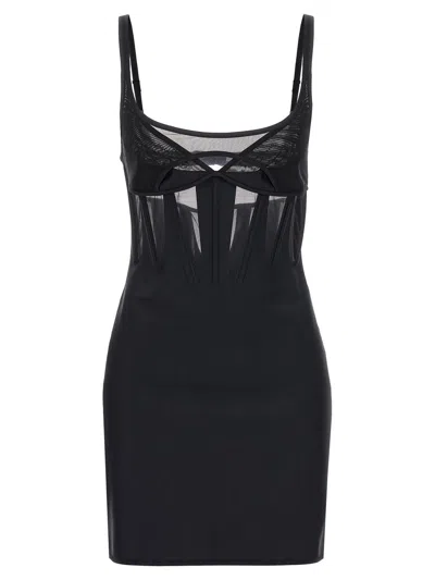 Mugler 'corset' Dress In Black