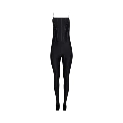 Pre-owned Mugler Corset Jumpsuit 'black' | Women's Size 40