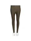 Shop Mugler Corset Leggings Khaki In Green