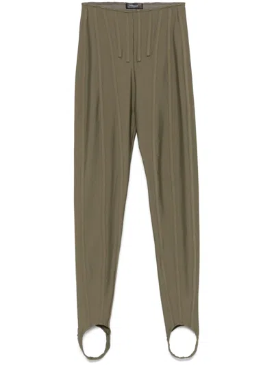 MUGLER CORSET LEGGINGS WOMAN KHAKI