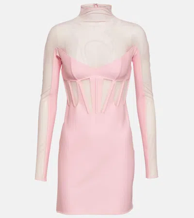 Mugler Corset Minidress In Pink