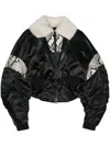 Mugler Corset Snakeskin-effect Bomber Jacket In 黑色