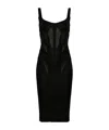 Mugler Corset-style Midi Dress In Black