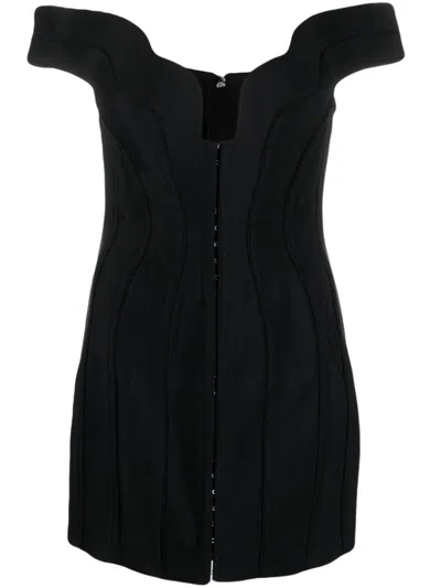 Mugler Corset-style Mini Dress In Black