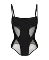 Mugler Corset Style Top With Spaghetti Straps In Black