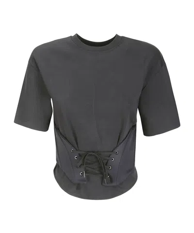 Mugler Corset-style T-shirt In Black