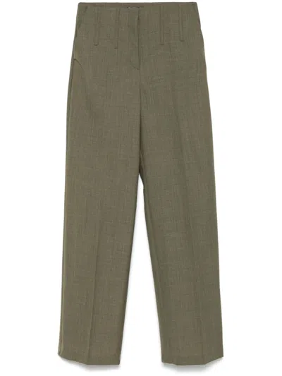 Mugler Corset Tailored Trousers In Green
