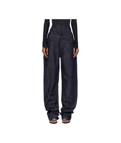 Mugler Corset-waist Jeans In Blue