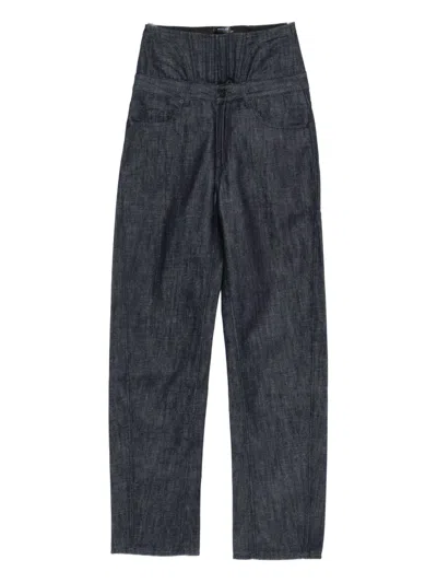 Mugler Corset-waist Jeans In Blue