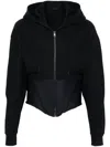 Mugler Corseted Hoodie In Black