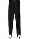Mugler Black Corseted Leggings In Black