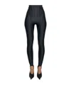 Mugler Black Corseted Leggings In Black