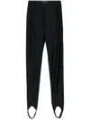 Mugler Black Corseted Leggings In Black  