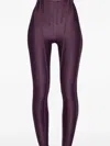 Mugler High-waist Panelled Leggings In Burgundy