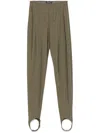 Mugler Corset Leggings Woman Khaki In Green