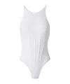 Mugler Corseted  One-piece Swimsuit In White