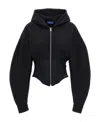 Mugler Black Laced Corset Track Jacket In Black