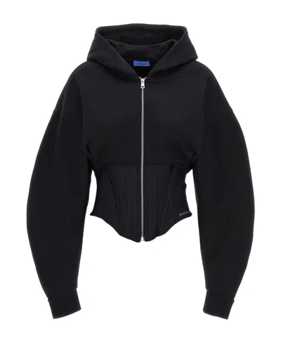 MUGLER CORSETED ORGANIC COTTON HOODIE