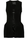 Mugler Womens Black Sleeveless V-neck Crepe Blazer In Black
