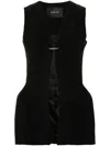 Mugler Womens Black Sleeveless V-neck Crepe Blazer In Black