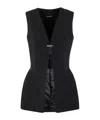 Mugler Womens Black Sleeveless V-neck Crepe Blazer In Black