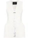 Mugler Corseted Pierced Vest In White
