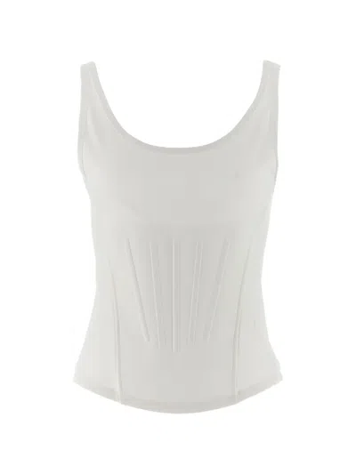 Mugler Corseted Tank Top In White