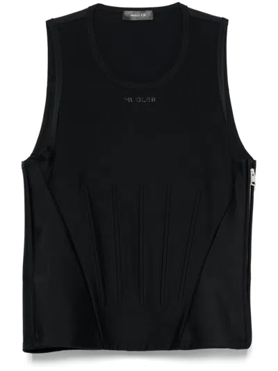 Mugler Corseted Top In Black