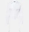 Mugler Cotton-blend Bustier Top In White