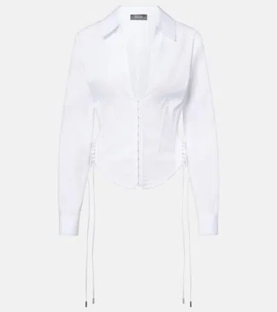 Mugler Cotton-blend Bustier Top In White