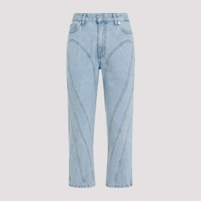 Mugler Cotton Jeans 34 In  Light Blue