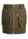 Mugler Khaki Cargo Miniskirt In Green