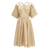 Mugler Cotton Strappy Shoulder Studs Dress In Green