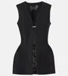 Mugler Womens Black Sleeveless V-neck Crepe Blazer In Black