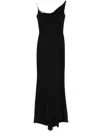 Mugler Crepe Maxi Dress In Black