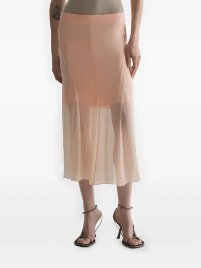 Mugler Crepe Skirt In Orange